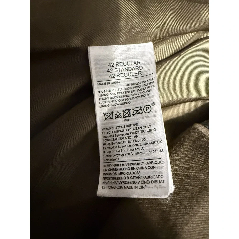 Banana Republic Vitale Barberis 42R Blazer Wool Gray Stripe Jacket